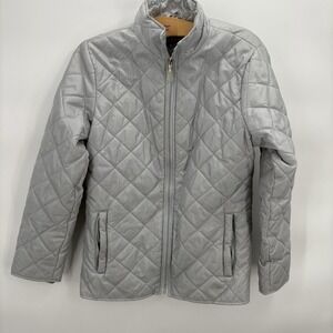 VTG Limited Too Silver Puffer Jacket Lightweight Coat Girls Size XXL‎ #21D
